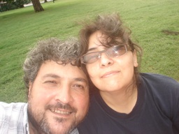 Fabián with his partner Claudia