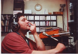 Fabián at FM radio station in 1996